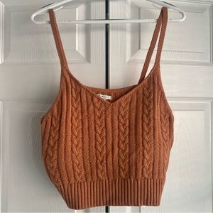 American Eagle Knit Sweater Crop Tank Top in Orange Size XL